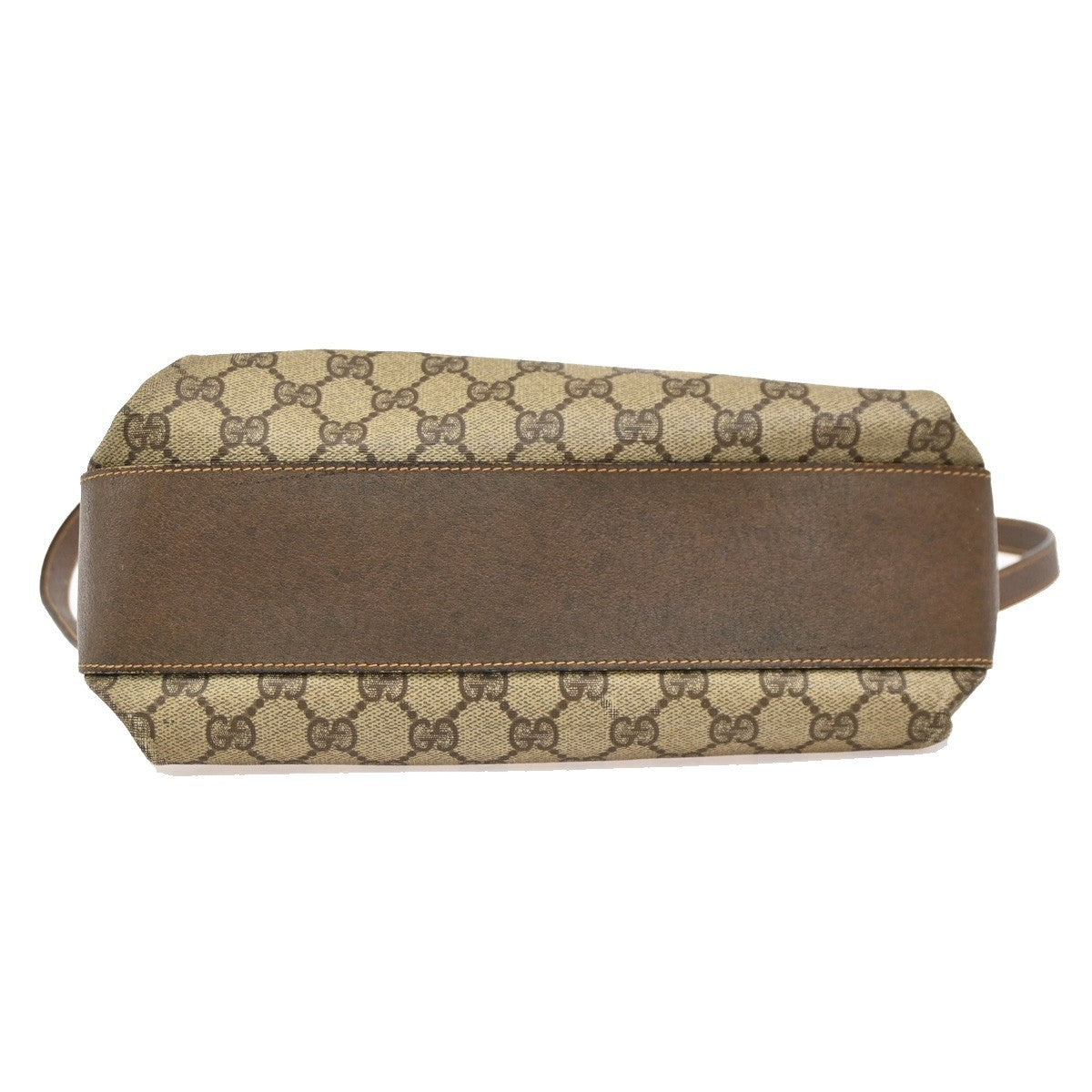 GUCCI Logo GG Pattern Shoulder Bag PVC Leather Brown GHW Italy 04DA118