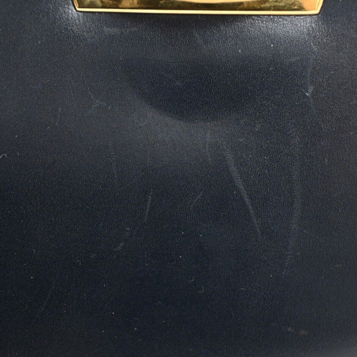 SALVATORE FERRAGAMO Chain Gancini Shoulder Bum Bag Leather Navy Gold 60SH362