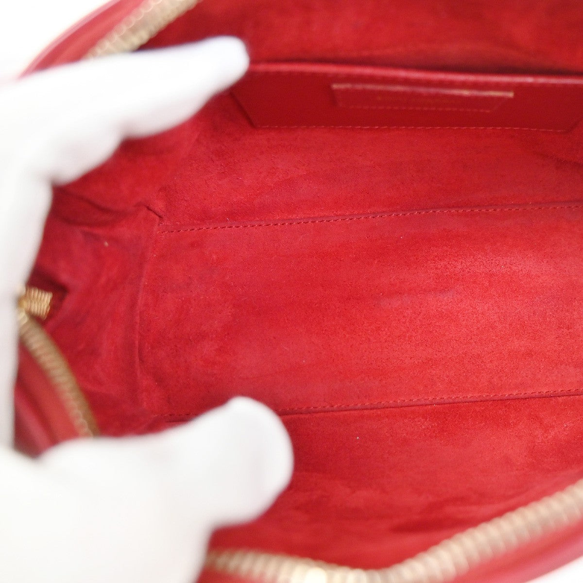 SAINT LAURENT Baby Duffle 2Way Shoulder Handbag Leather Red GHW Italy 86ZA293