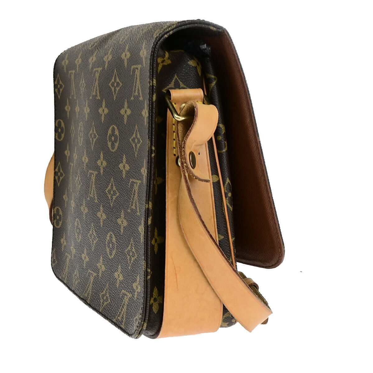 LOUIS VUITTON Cartouchiere GM Shoulder Bag Monogram Leather Brown M51252 89SJ026