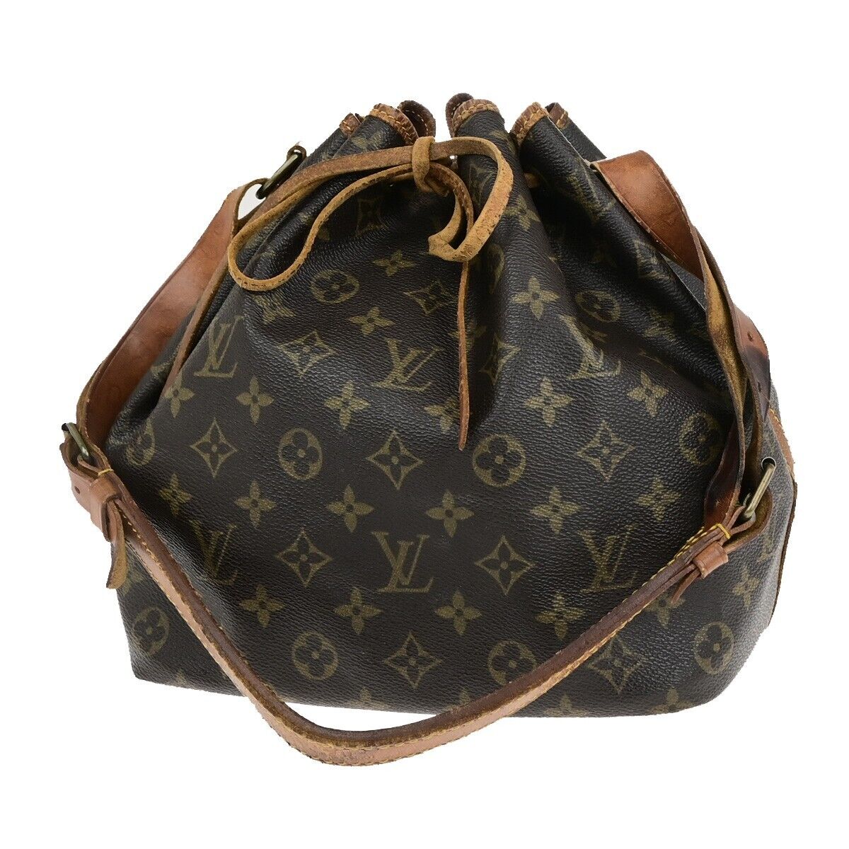 LOUIS VUITTON Petit Noe Drawstring Shoulder Bag Monogram Leather M42226 69ED112