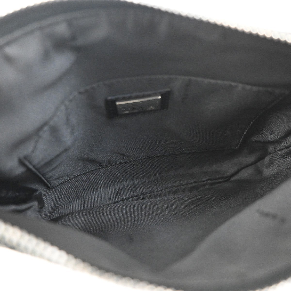 FENDI Logo Zucchino Mini Shoulder Bag Canvas Leather Black SHW Italy 79YH962