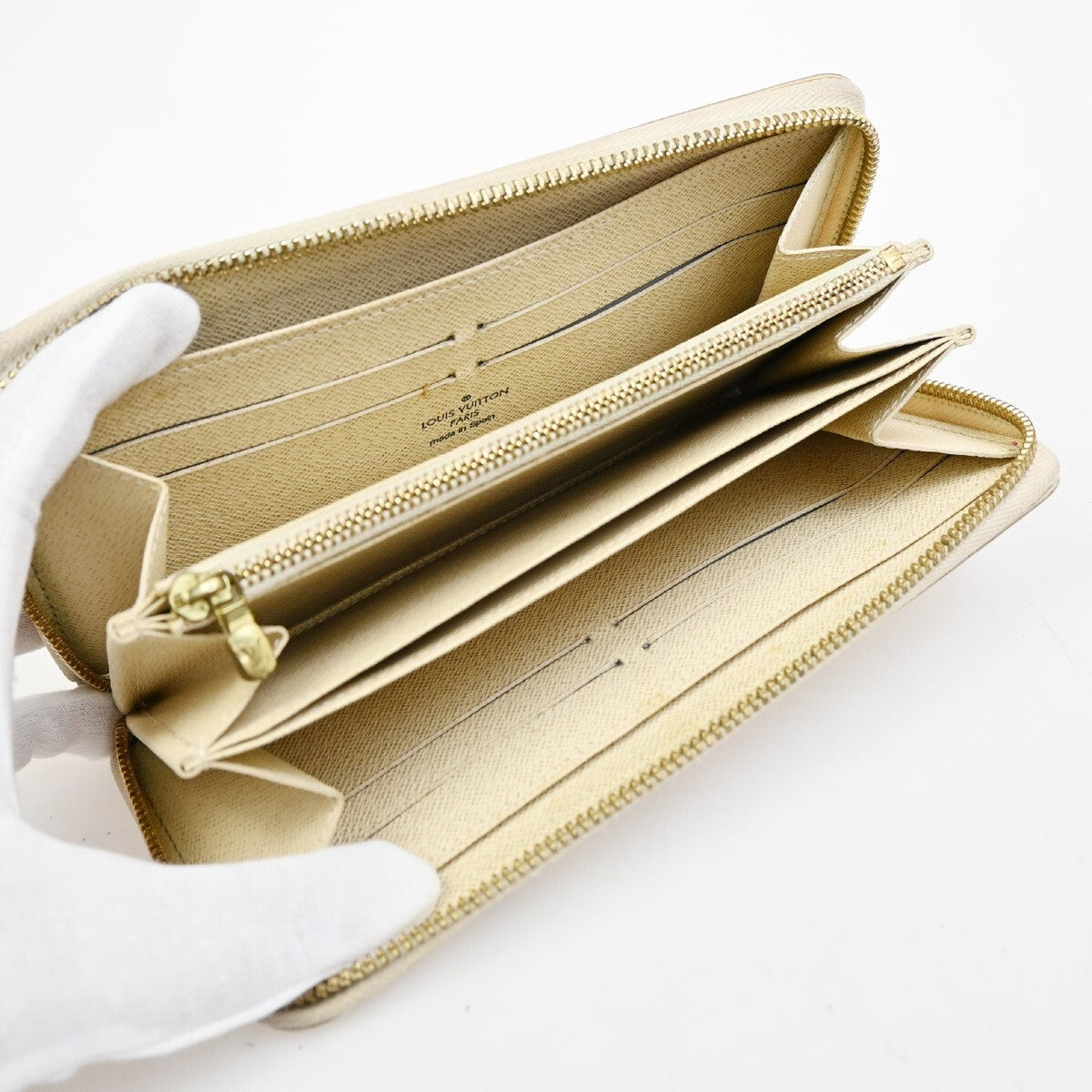 LOUIS VUITTON Zippy Wallet Long Bifold Damier Azur Leather WE N60019 65FB563