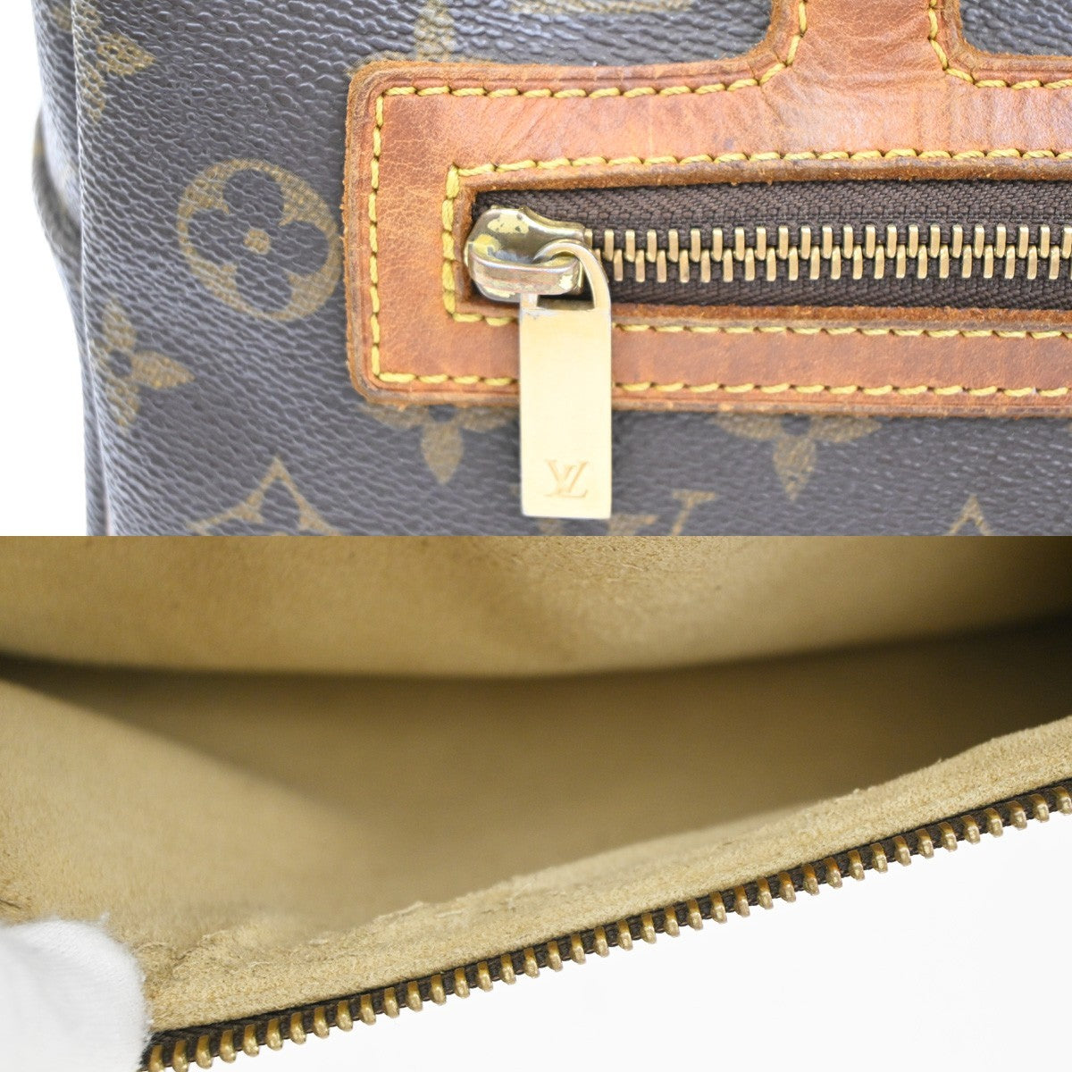 LOUIS VUITTON LV Logo Cite GM Shoulder Bag Monogram Leather Brown M51181 84TA653