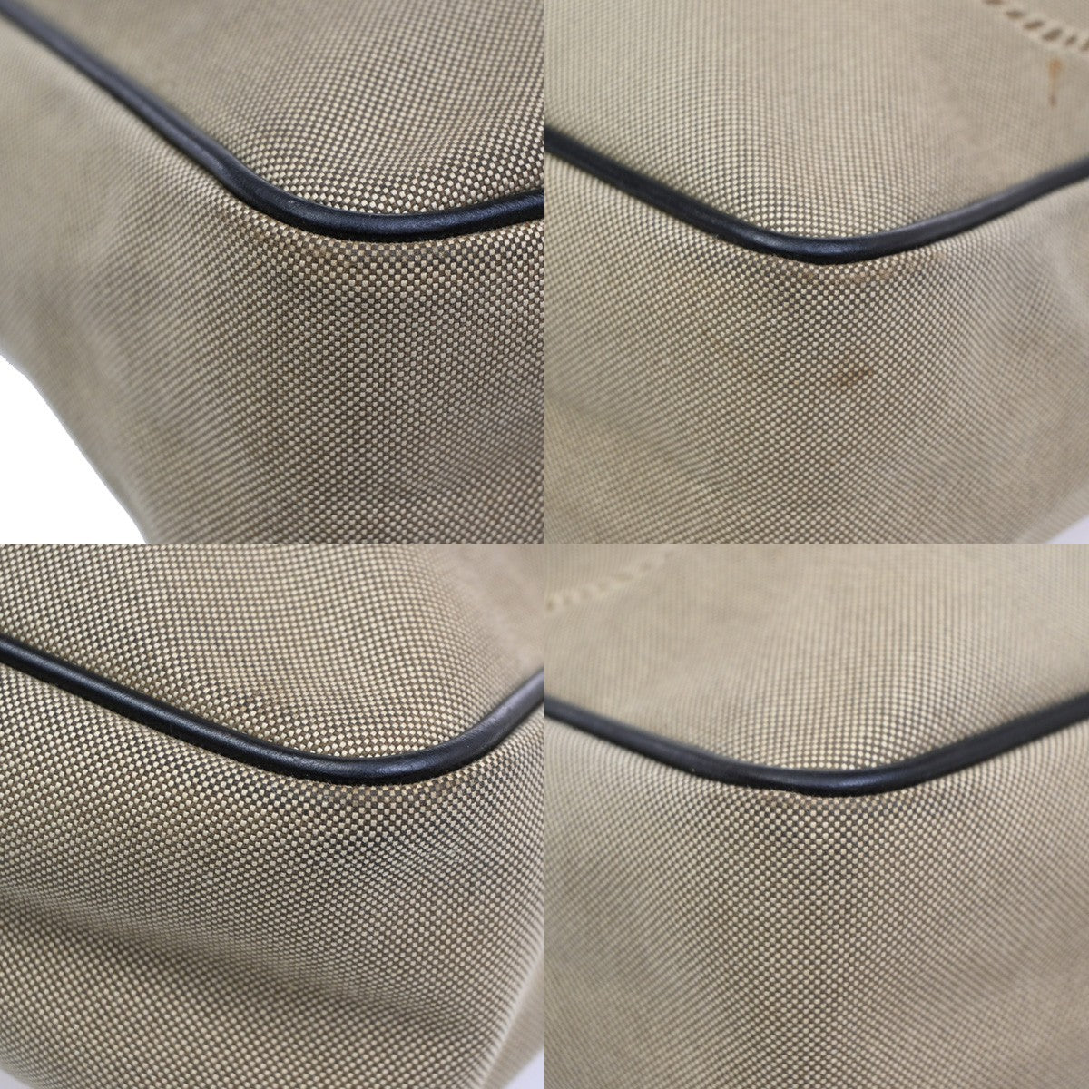 PRADA Logo Jacquard Shoulder Hand Bag Canvas Leather Brown SHW 84CA691