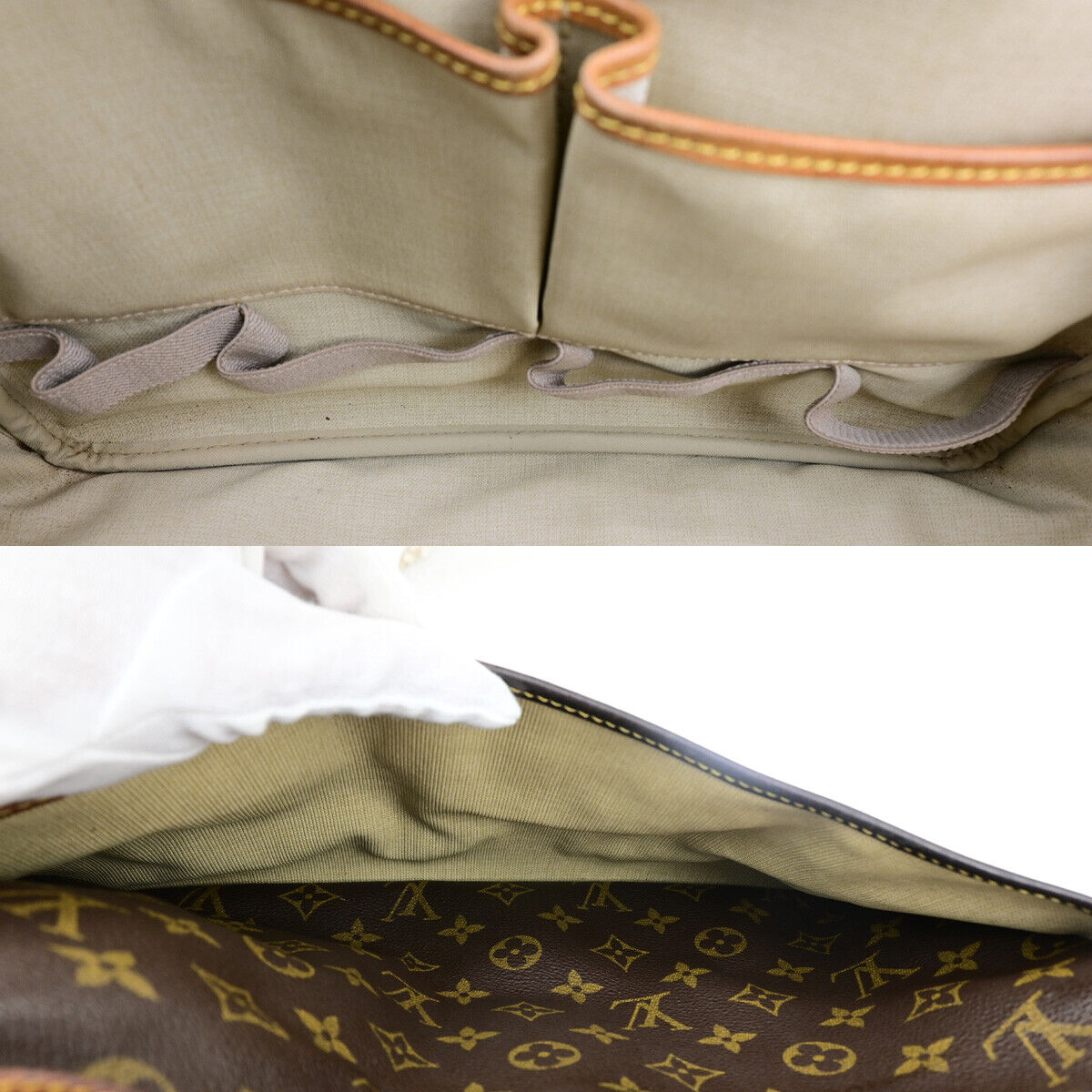 LOUIS VUITTON LV Logo Deauville Hand Bag Monogram Leather Brown M47270 64YG526