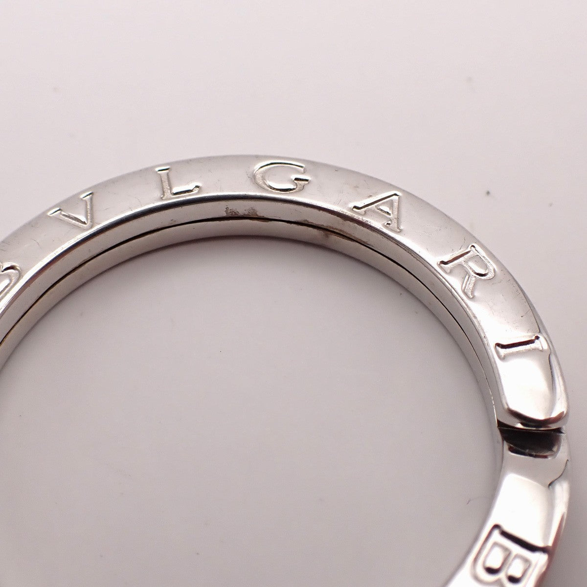BVLGARI Logo Key Ring Silver Ag 925 Accessory Italy 02EG278