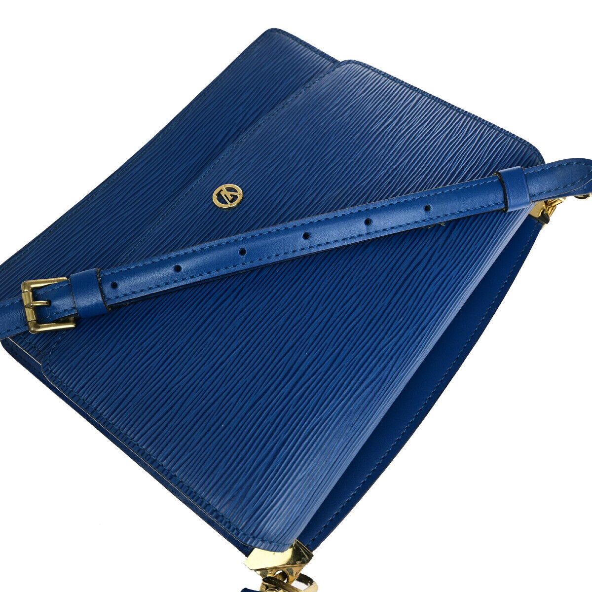 LOUIS VUITTON Grenell Both Flap Shoulder Bag Epi Leather Blue M52365 87YF336