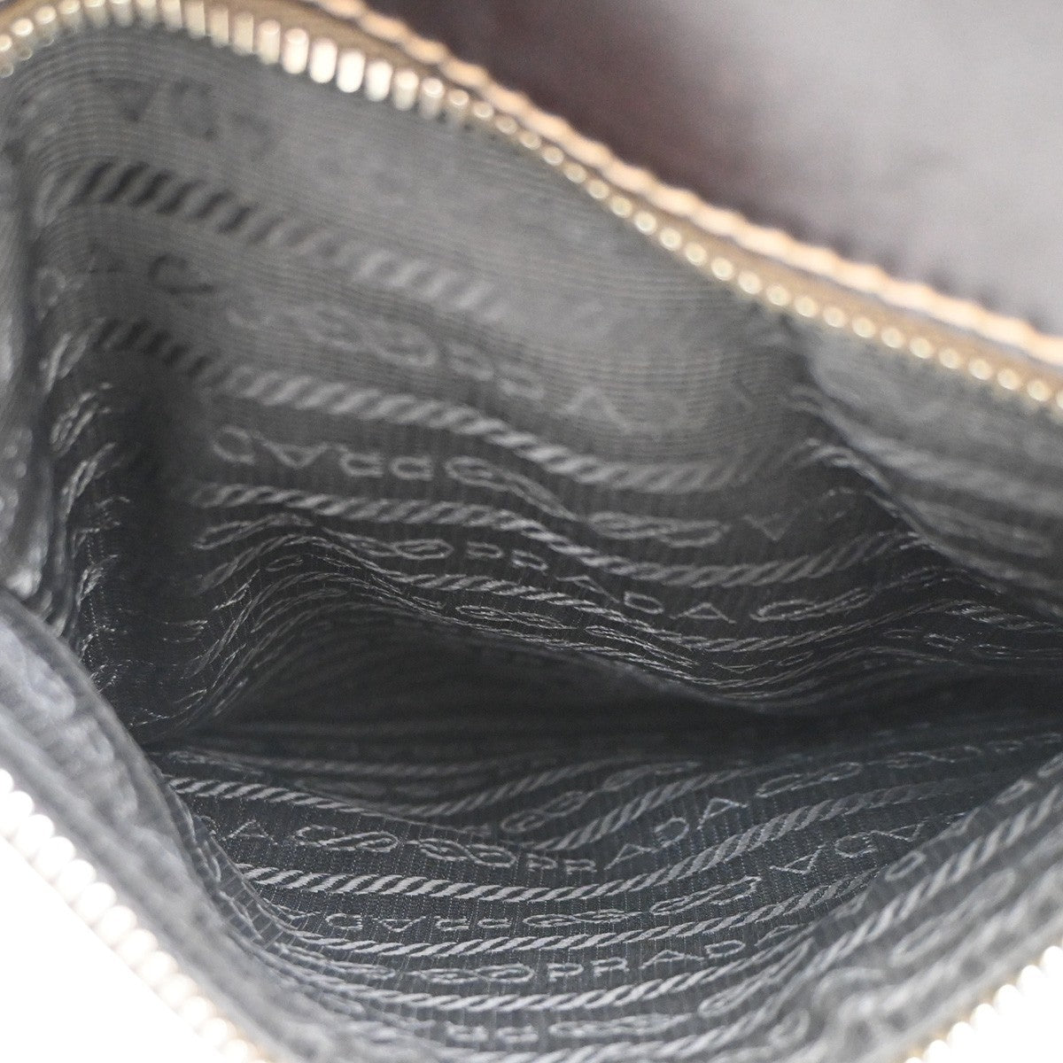PRADA Logo Jacquard Shoulder Hand Bag Canvas Leather Brown SHW 84CA691