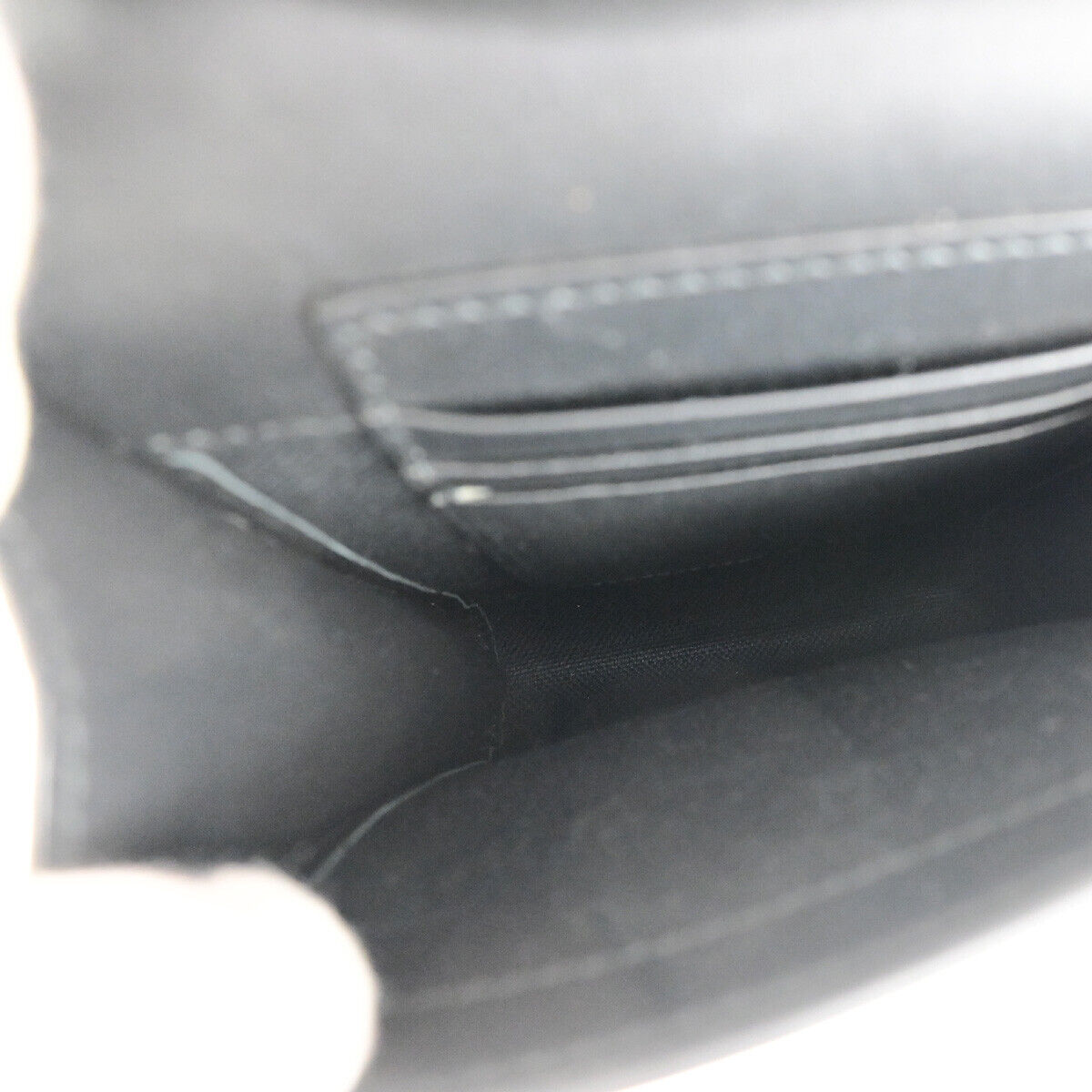 GUCCI Logo Square G Space Pochette Shoulder Bag Supreme Leather Black 88YG622