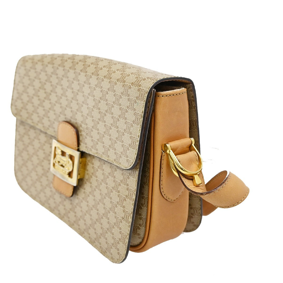CELINE Macadam Horse carriage Shoulder Crossbody Bag PVC Leather BN GHW 30TA100