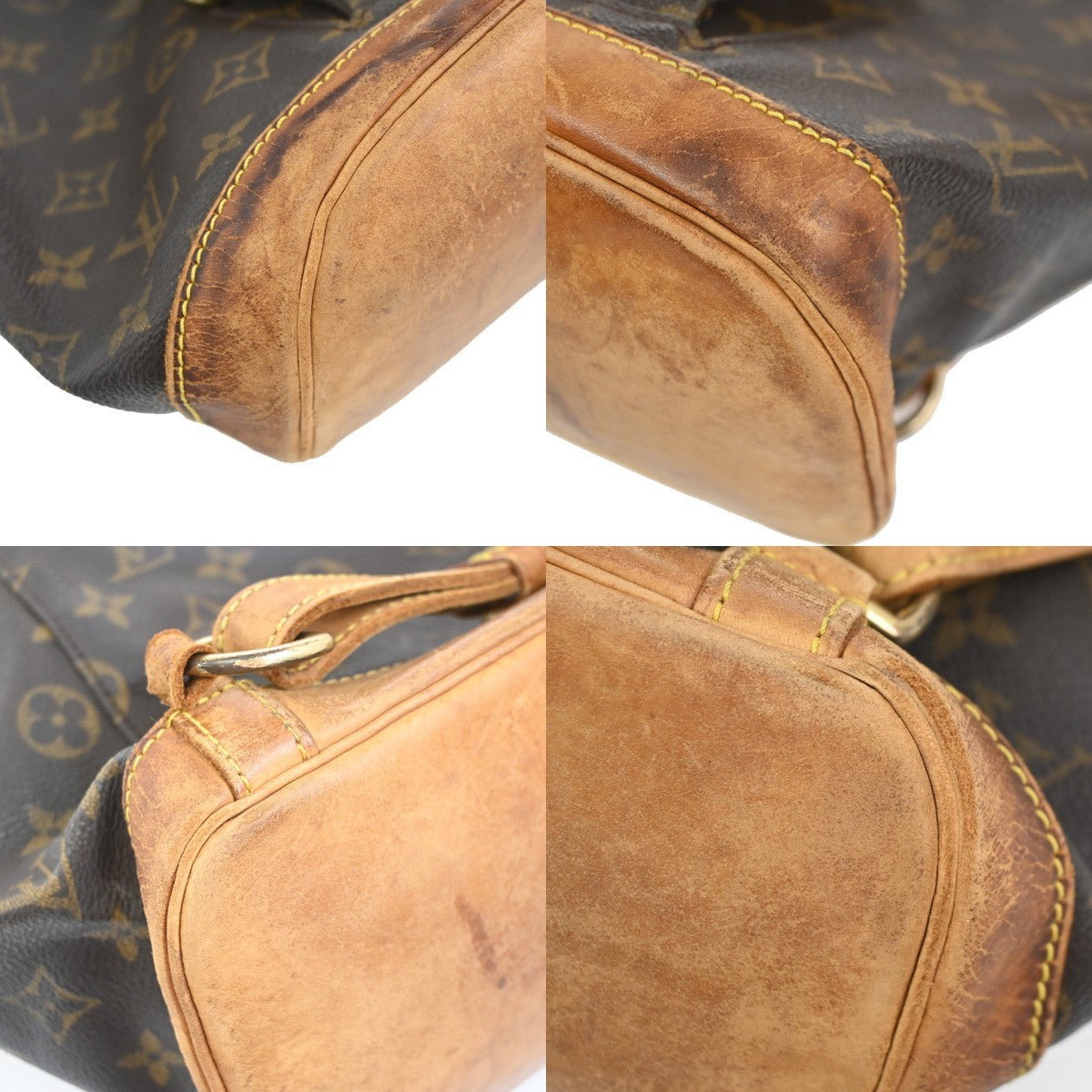 LOUIS VUITTON Montsouris GM Backpack Bag Monogram Leather Brown M51135 65ZA372
