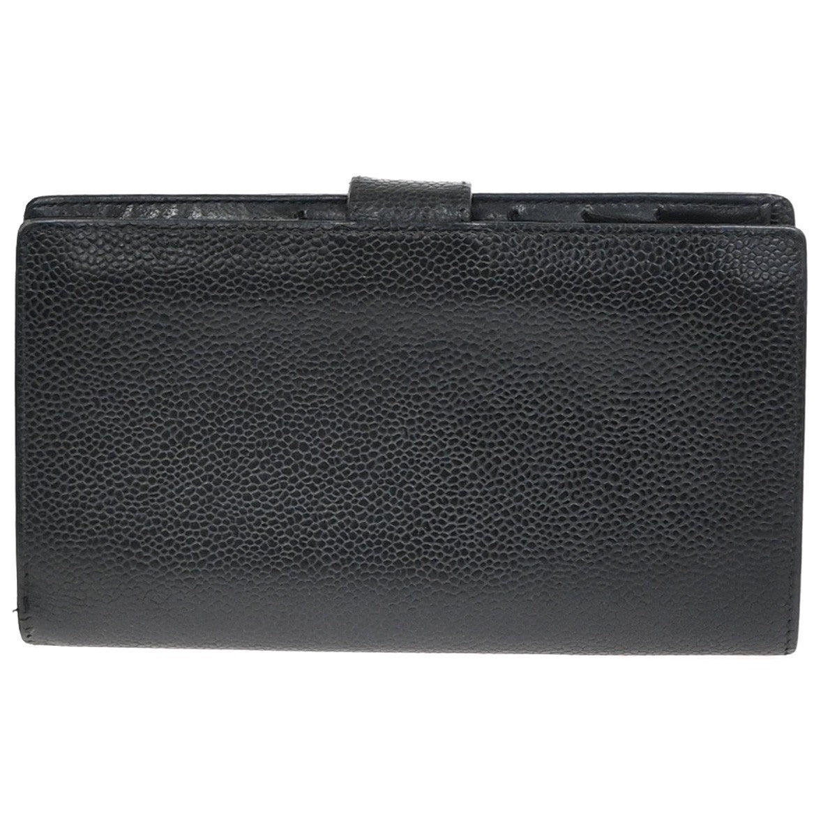 CHANEL CC Timeless Bifold Long Wallet Grained Leather Black GHW France 69KC691