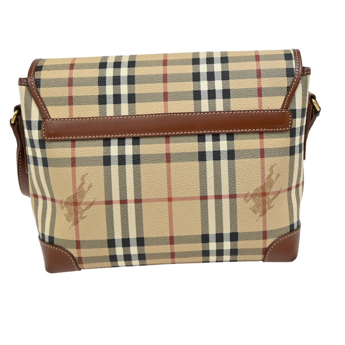 BURBERRY Logo Nova Check Crossbody Shoulder Bag PVC Leather Beige Brown 31FB800