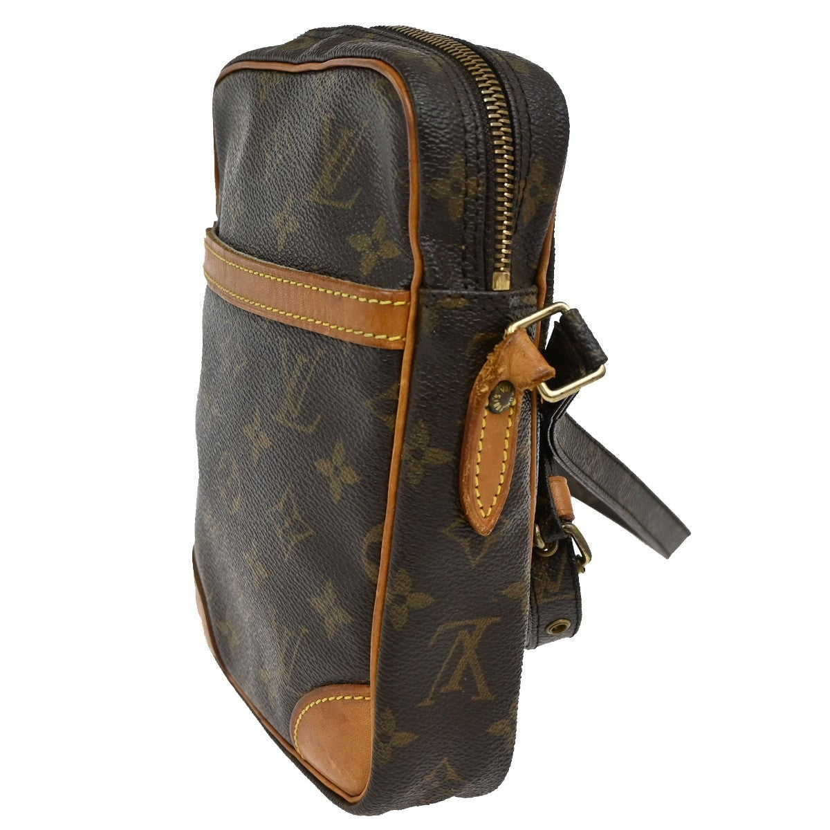 LOUIS VUITTON Danube Shoulder Bag Monogram Leather Brown France M45266 65TA078