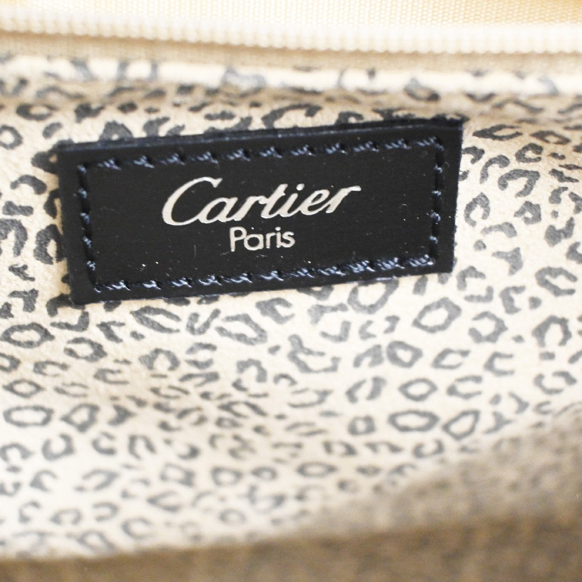 CARTIER Logo Panthere 2Way Shoulder Hand Bag Leathe Black France 38CB059