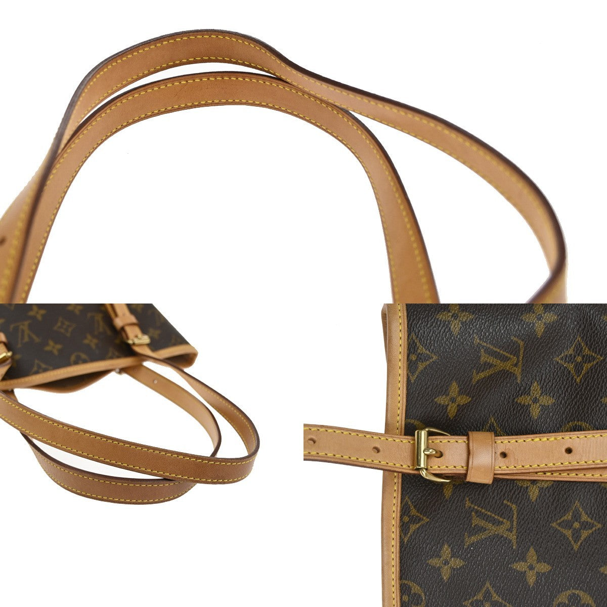 LOUIS VUITTON BUCKET GM Shoulder Tote Bag Monogram Leather Brown M42236 36TA304