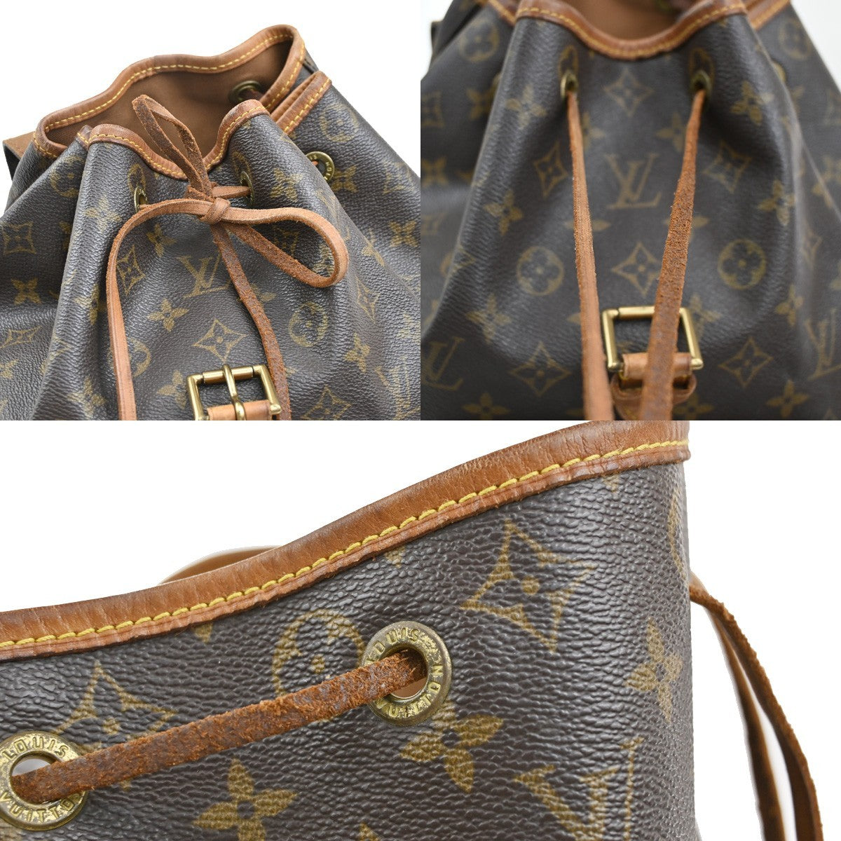 LOUIS VUITTON Montsouris GM Backpack Bag Monogram Leather Brown M51135 71KB593