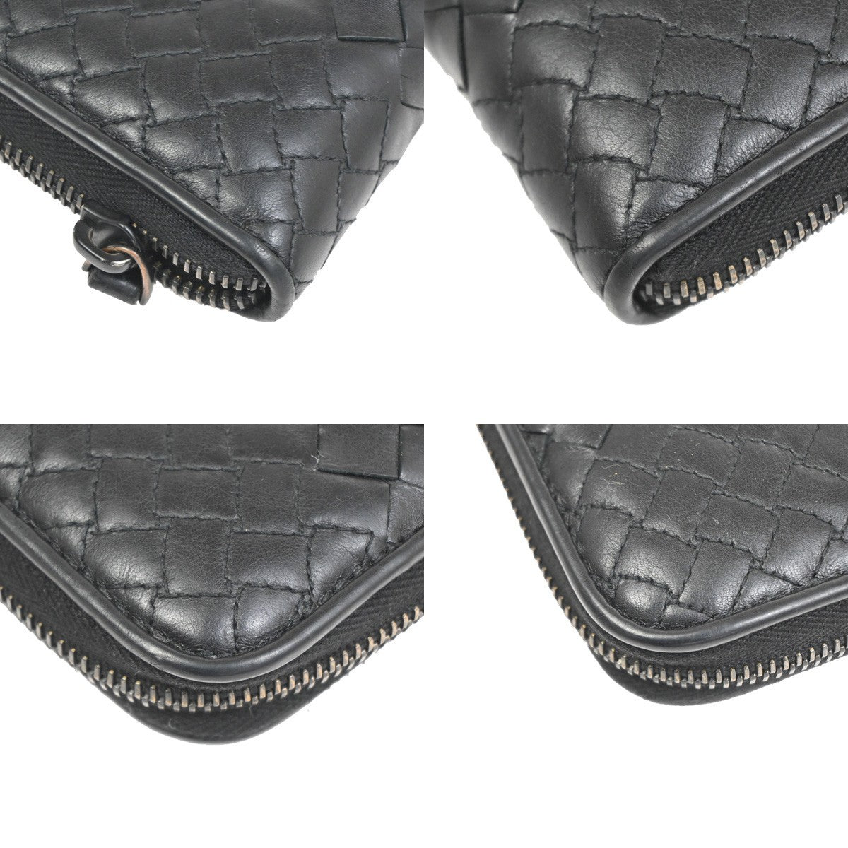 BOTTEGA VENETA Intrecciato Zipper Long Wallet Leather Brown Italy 65KD095