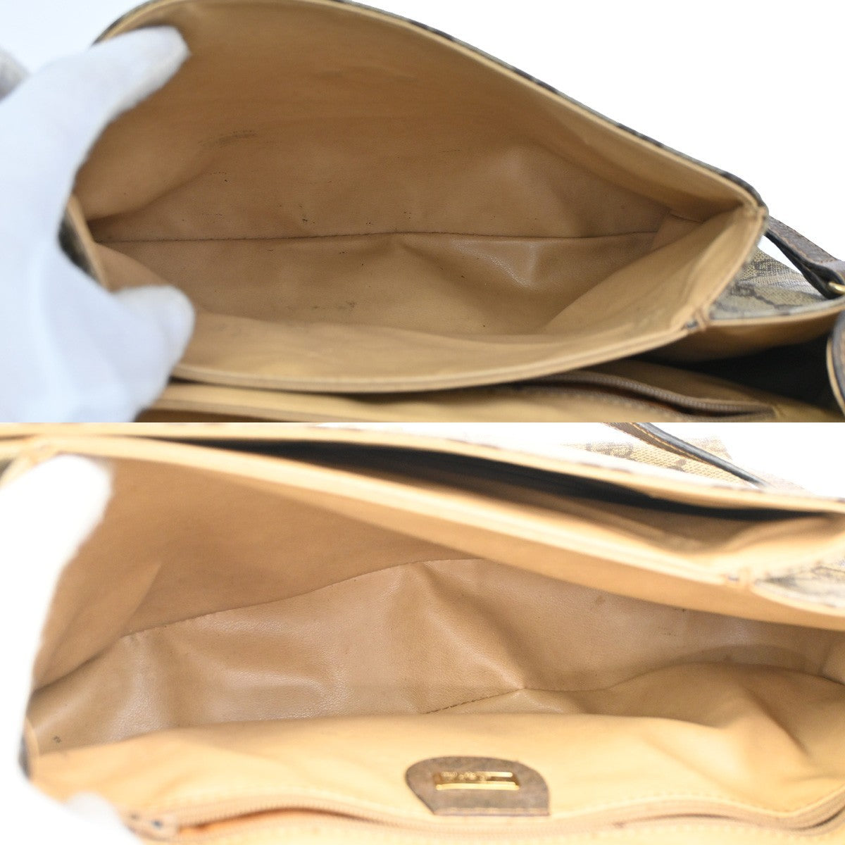 GUCCI Logo GG Pattern Shoulder Bag PVC Leather Brown GHW Italy 04DA118