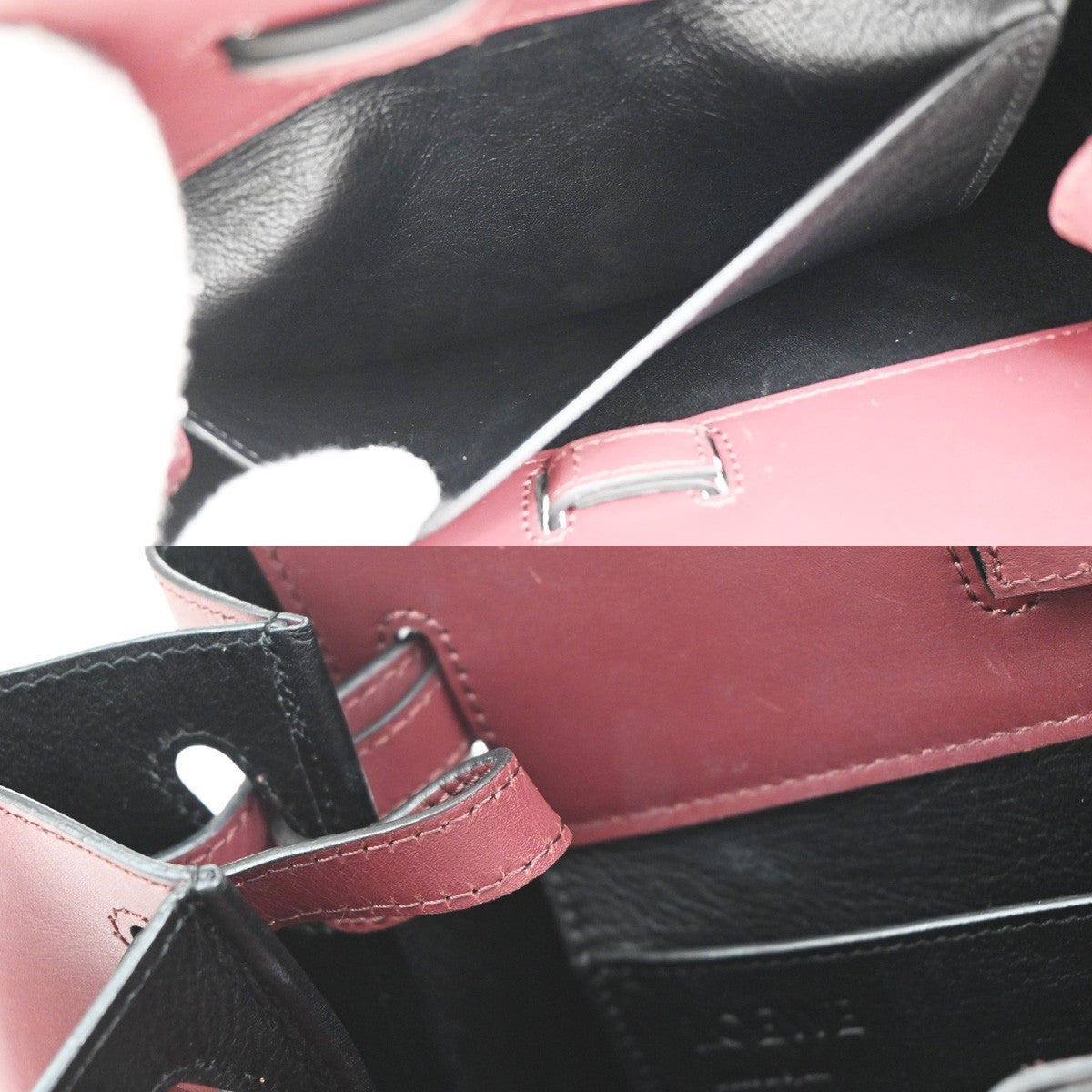 LOEWE Logo Lazo 2Way Shoulder Hand Bag Leather Red Spain 25RF683