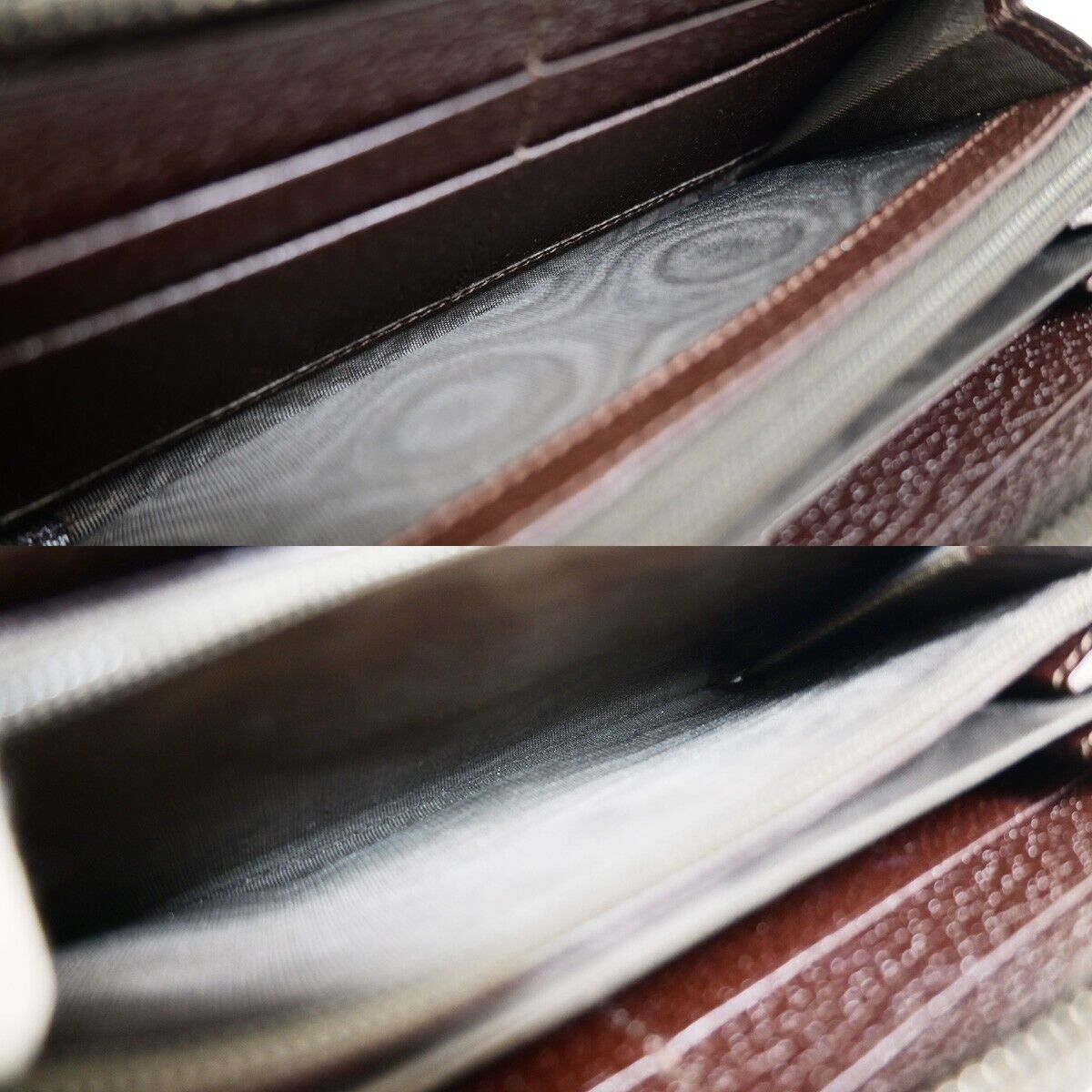 GUCCI Logo GG Pattern Long Bifold Zipper Wallet Canvas Leather Brown 39EB038