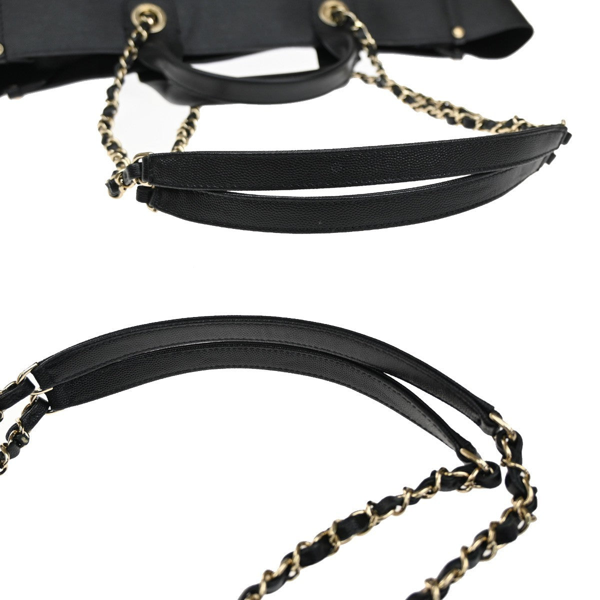 CHANEL CC Deauville 2Way Hand Bag Grained Calfskin Leather Studs BK GHW 773RL534