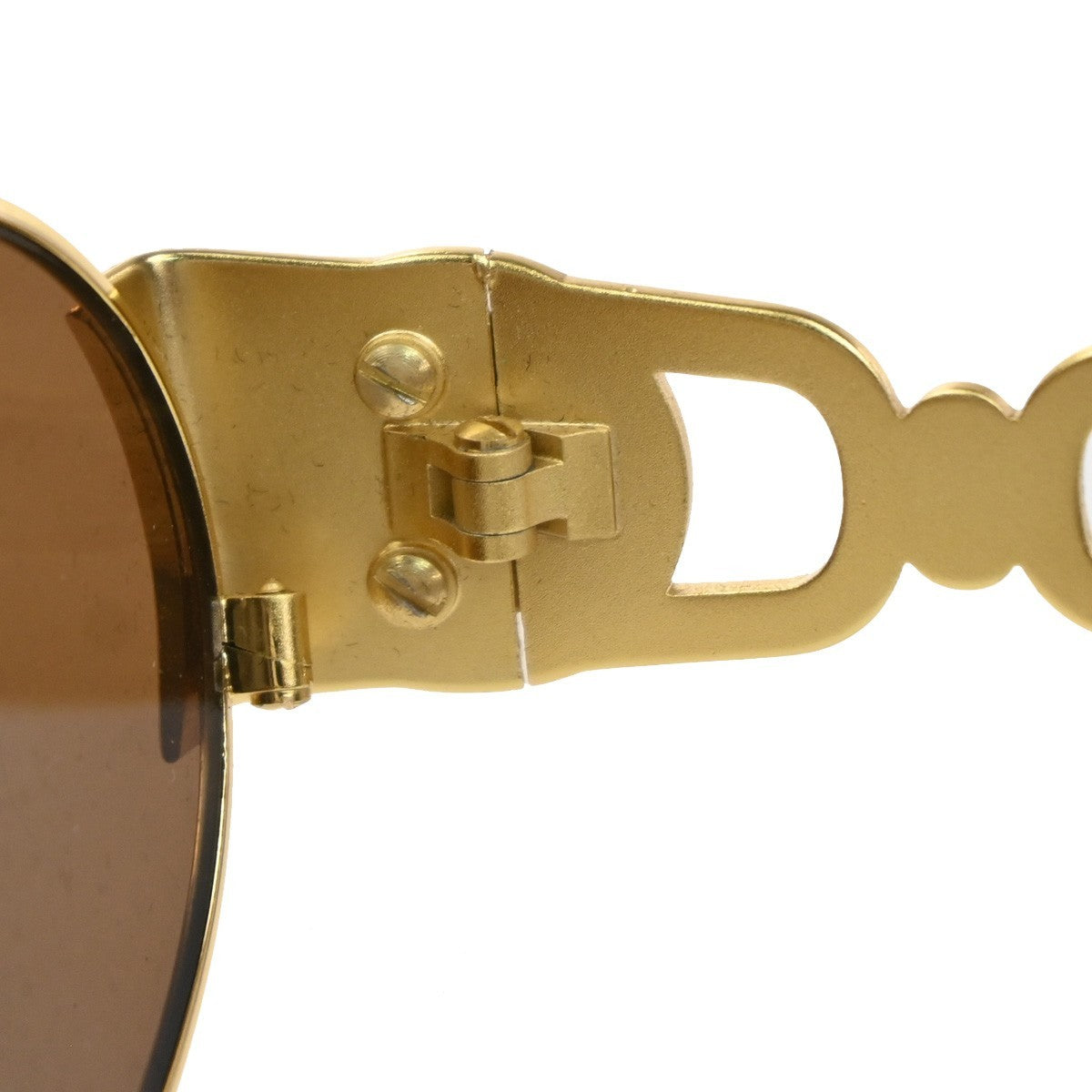 GIANNI VERSACE Medusa Sunglasses Plastic Metal Gold Brown MOD S34 Italy 01MA579