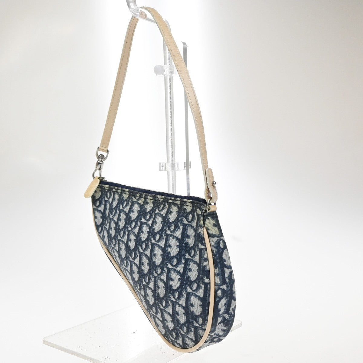 CHRISTIAN DIOR Trotter Saddle Shoulder bag PVC leather Blue Spain 70KD054