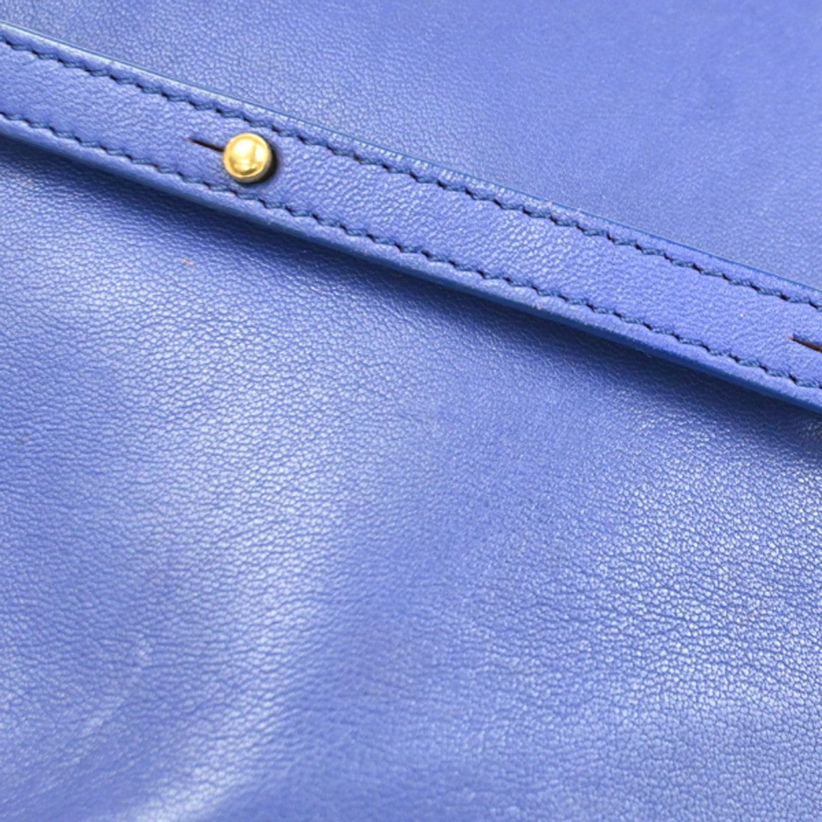 CELINE Logo Trio Crossbody Shoulder Bag Leather Blue Italy 80CA959