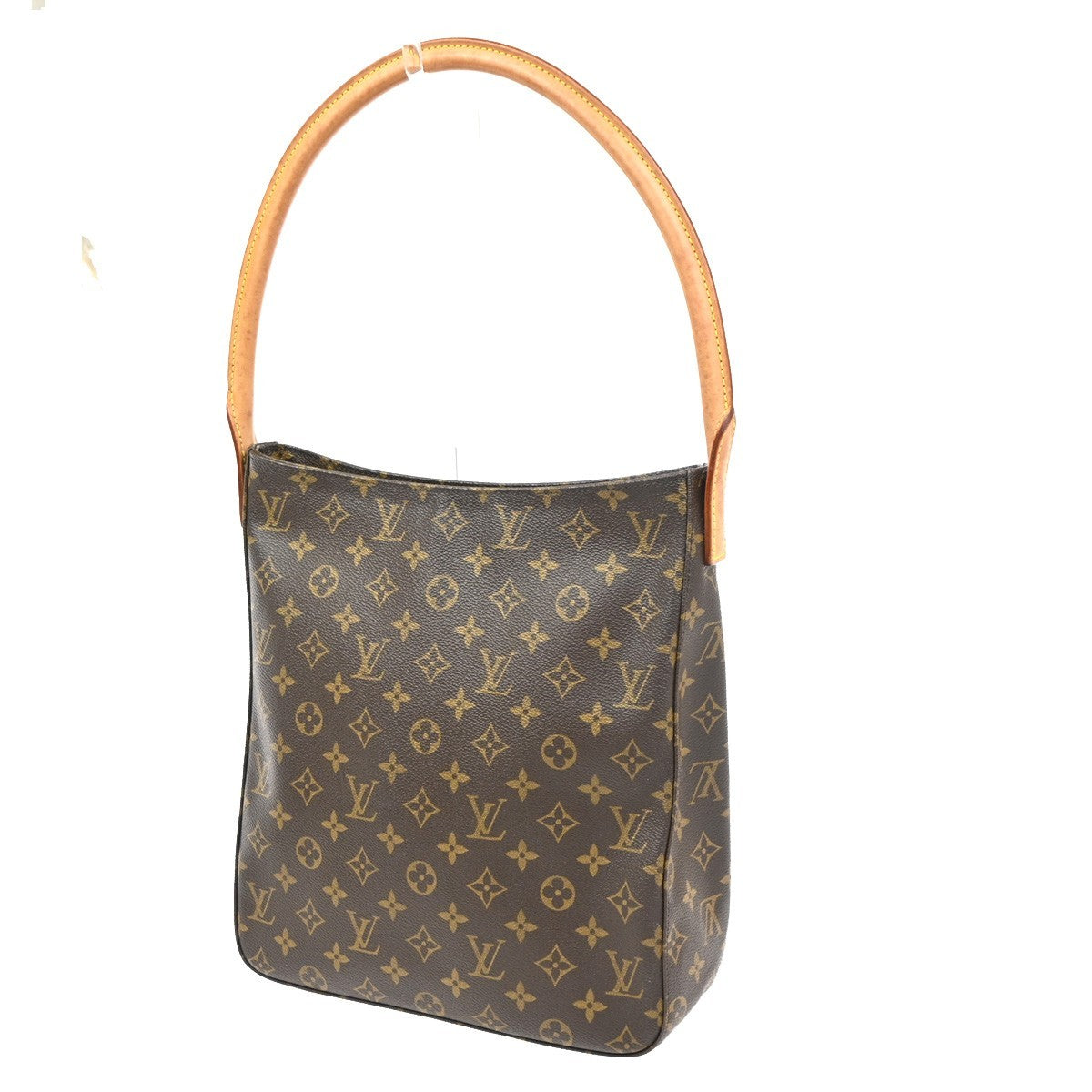 LOUIS VUITTON Logo Looping GM Shoulder Bag Monogram Leather Brown M51145 95RL732