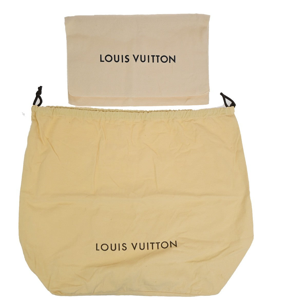 LOUIS VUITTON Logo 10 Set Dust Bags Drawstring Canvas Cotton Beige Brown 09DA260