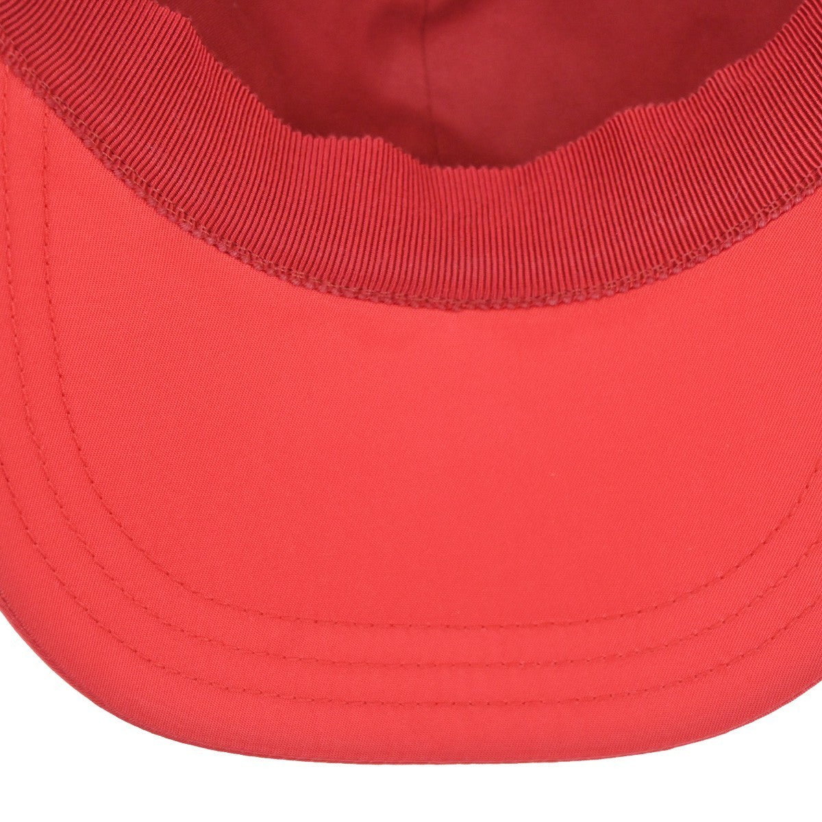 PRADA Plate Logo Baseball Cap #M 58 Re-Nylon leather Red 34RL618