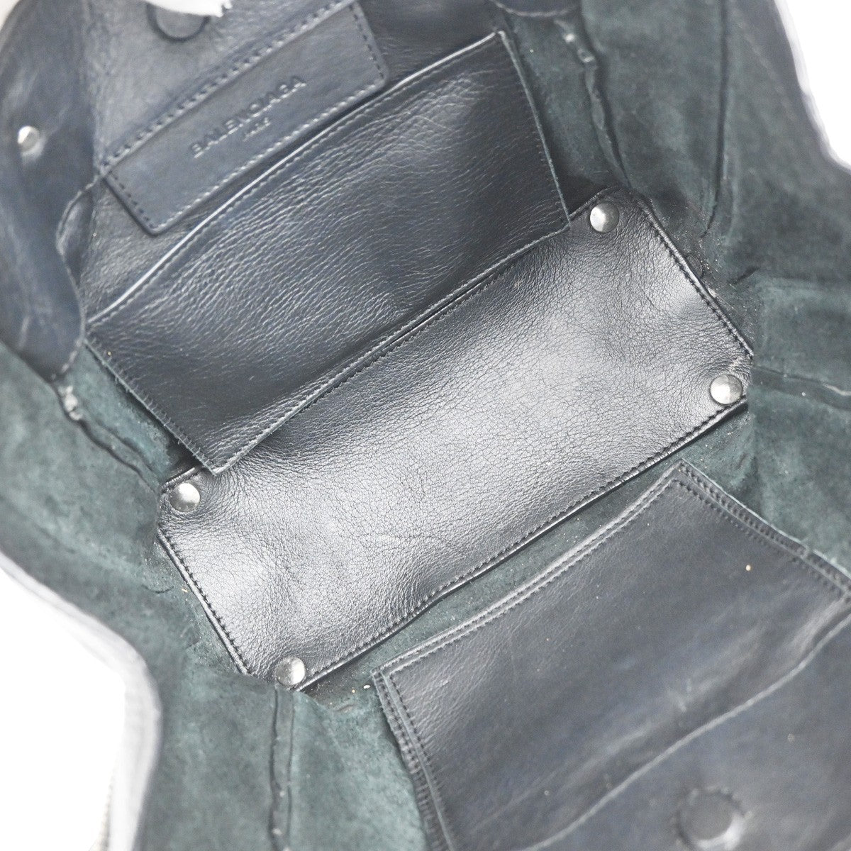 BALENCIAGA Paper Mini 2Way Shoulder Hand Bag Mirror Leather Black SHW 46RL525