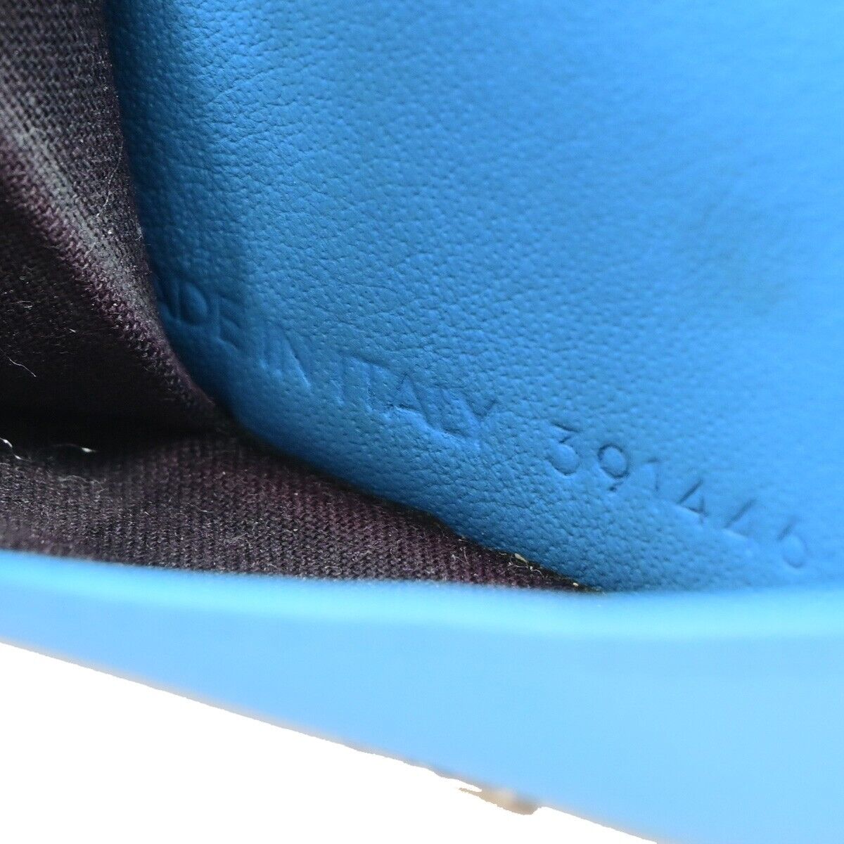 BALENCIAGA Logo Paper Mini Trifold Wallet Purse Leather Blue SHW Italy 68EB974