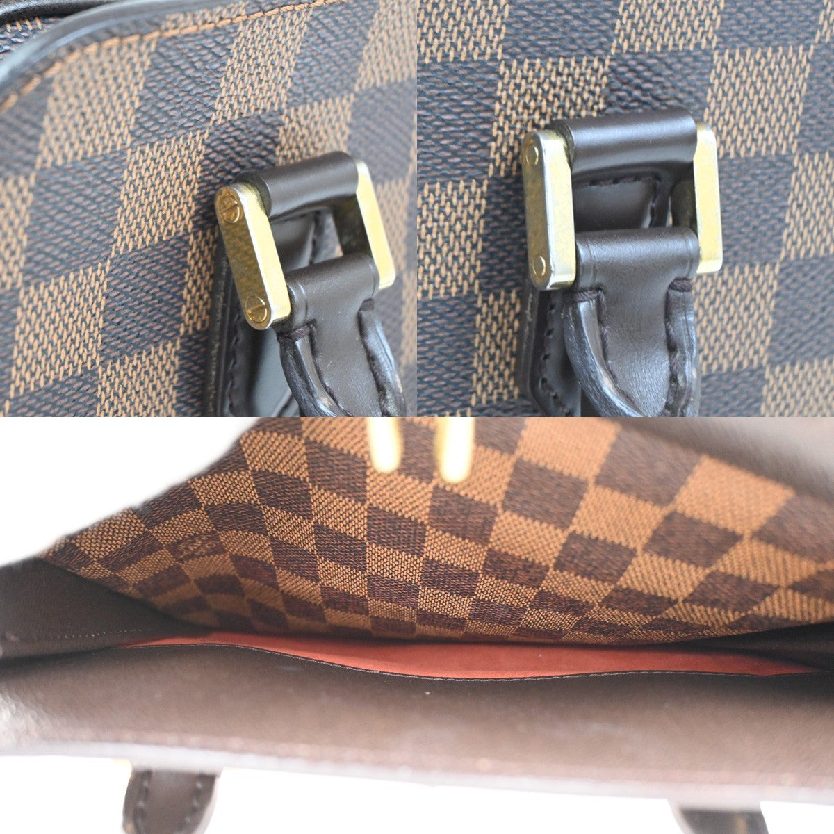 LOUIS VUITTON Triana Hand Bag Damier Ebene Leather Brown France N51155 18CA816