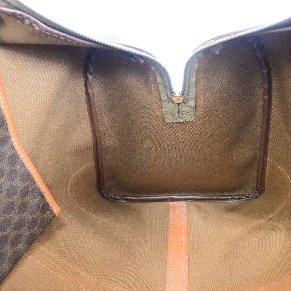 CELINE Logo Macadam Pattern Travel Hand Bag PVC Leather Brown GHW Italy 01YG640