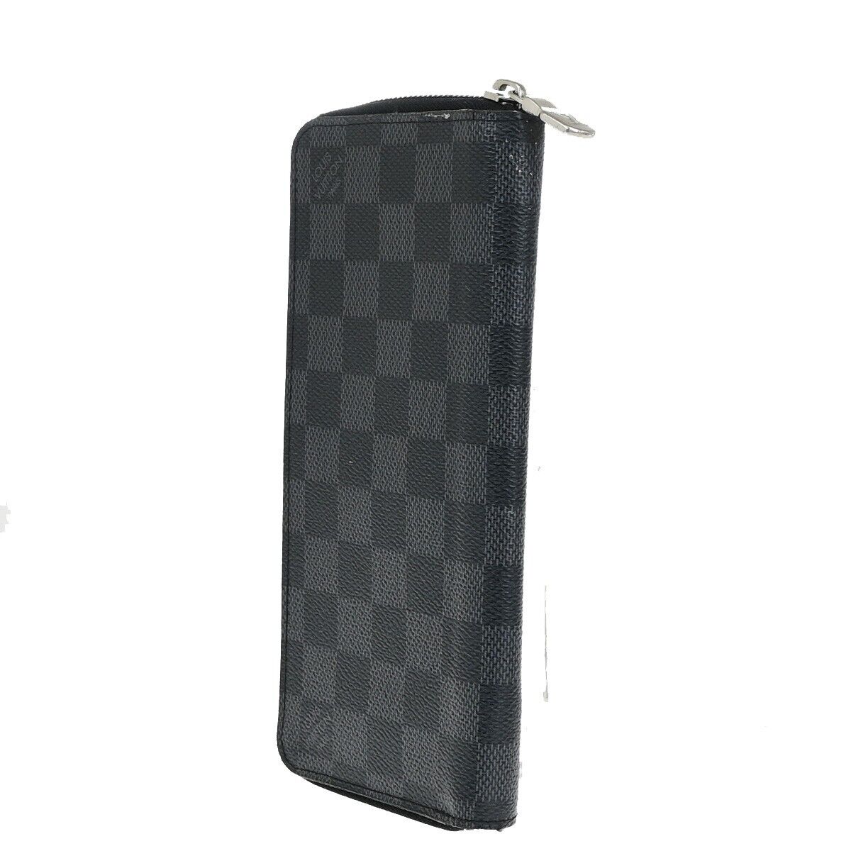 LOUIS VUITTON Long Zippy Wallet Vertical Damier Graphite Leather N63095 86KA436