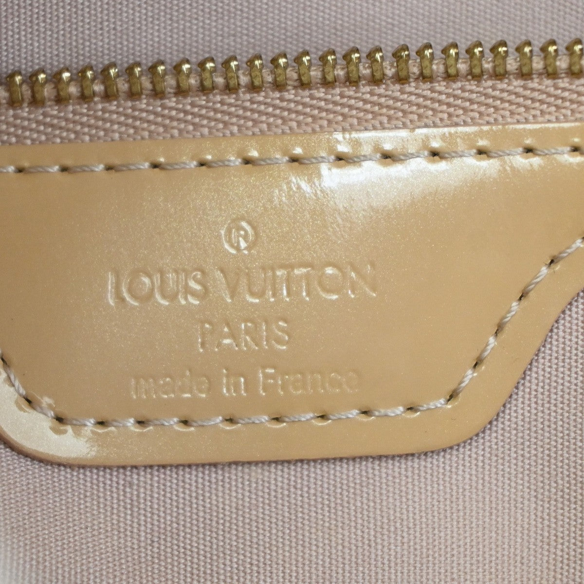LOUIS VUITTON Wilshire PM Hand Bag Monogram Vernis Patent Beige M91642 33MA275