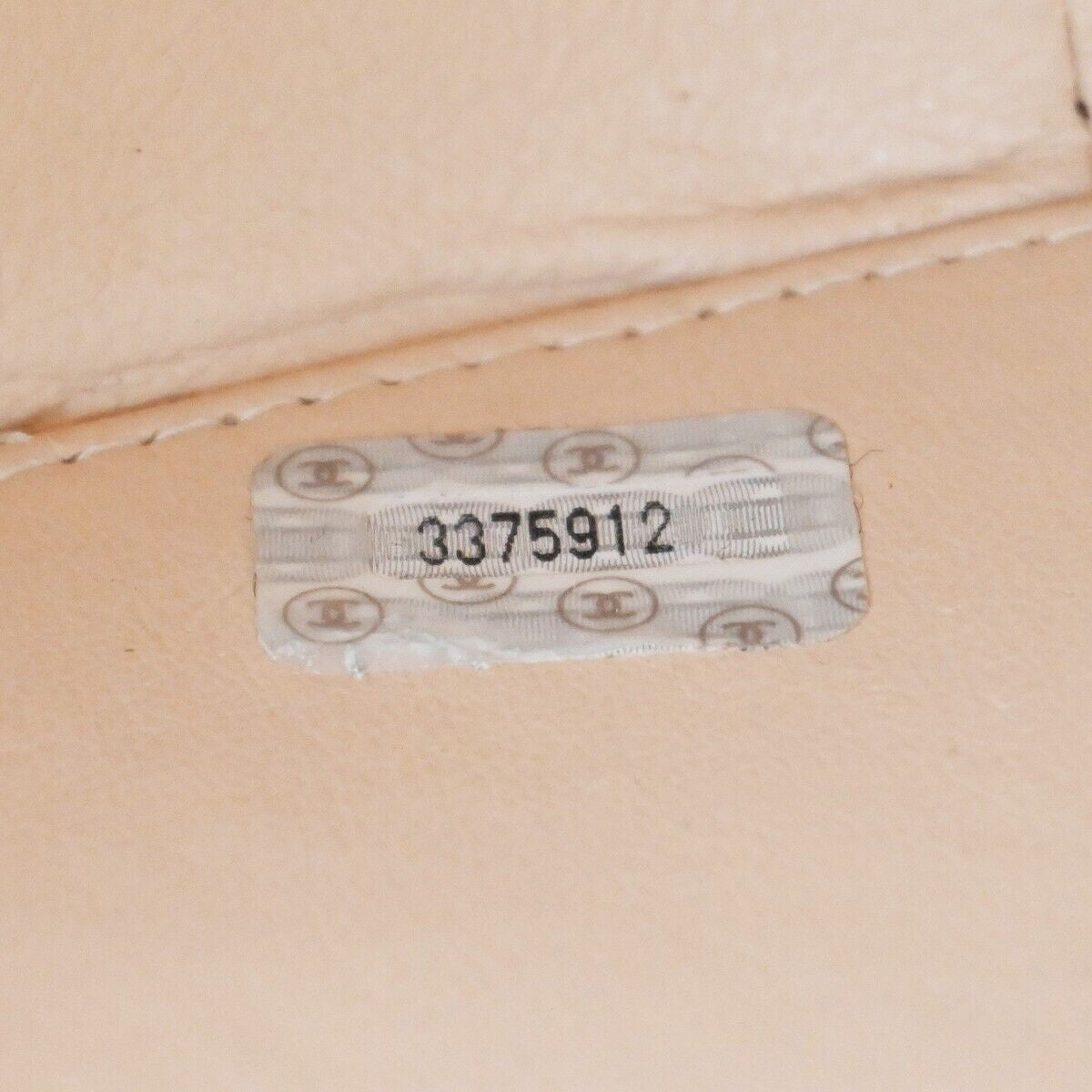 CHANEL CC Matelasse Round Vanity Chain Hand Bag Patent Leather Beige 6600LC414