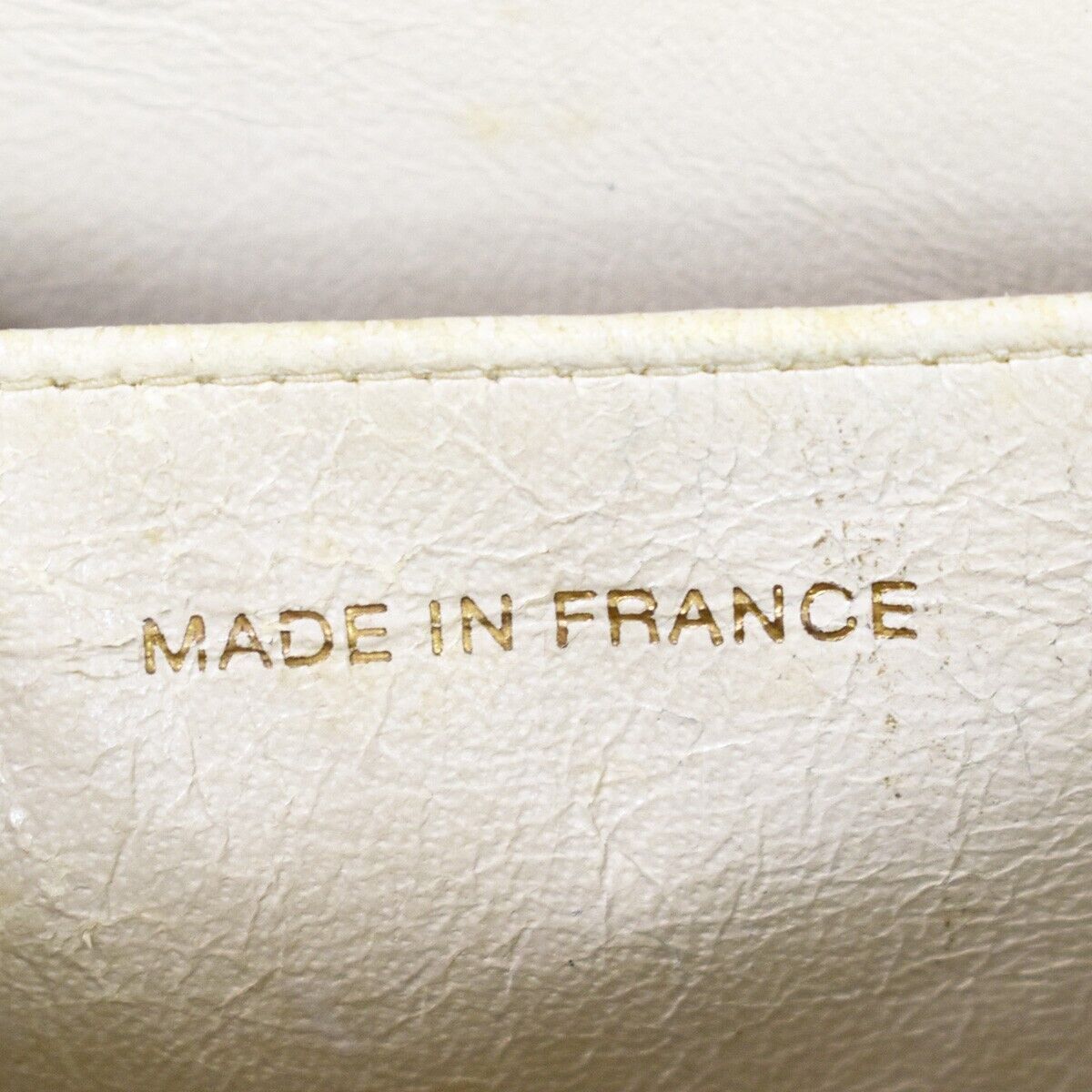 CHANEL CC Matelasse Chain Shoulder Tote Bag Caviar Leather Ivory GHW 49FA171