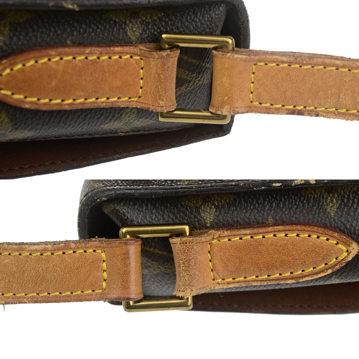 LOUIS VUITTON Saint Cloud GM Shoulder Bag Monogram Leather Brown M51242 65YF359