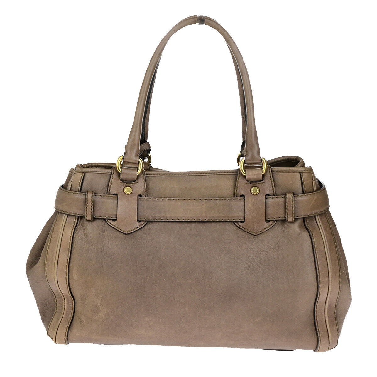 GUCCI Logo GG Running Tote Shoulder Bag Leather Brown Italy 39SJ471