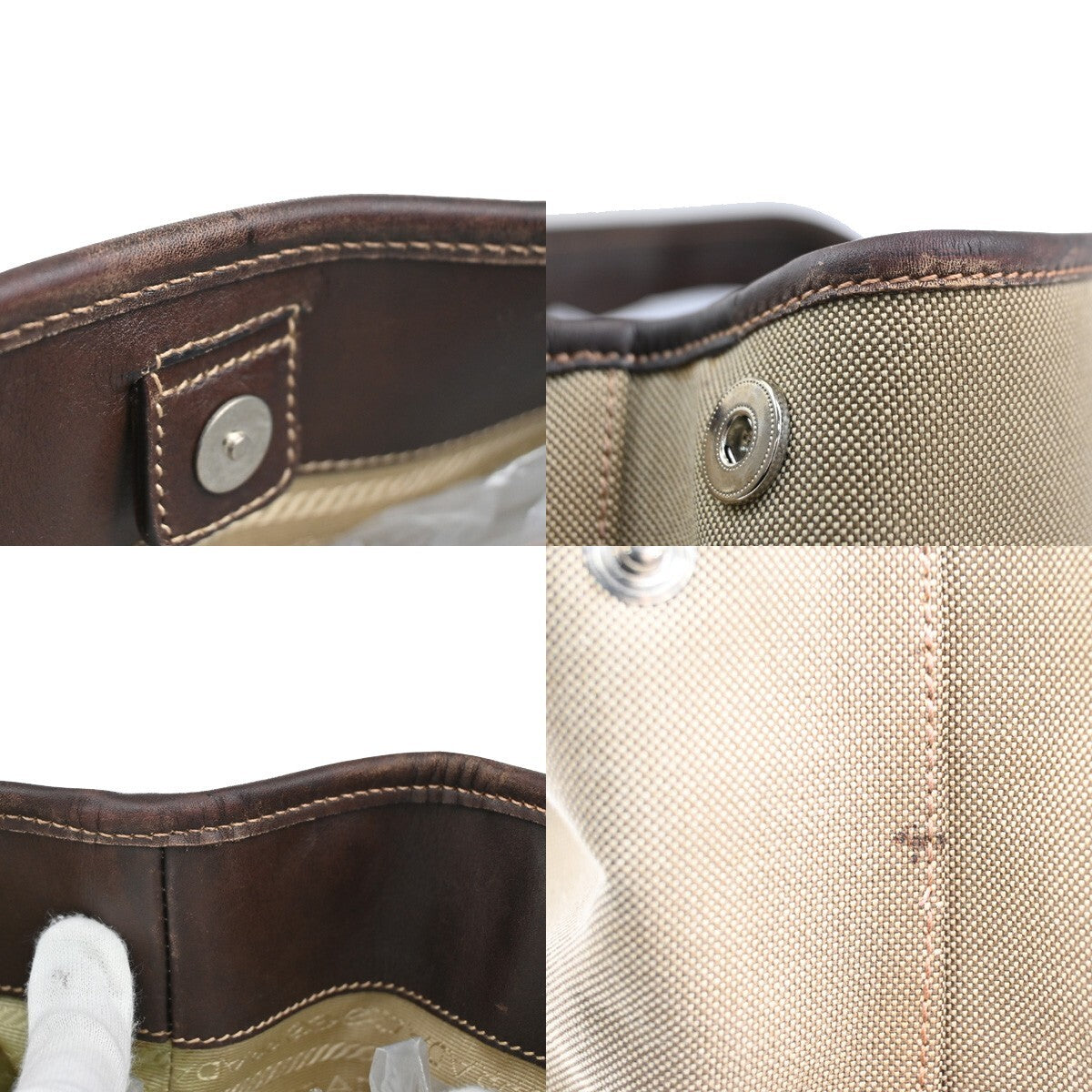 PRADA MILANO Logo Shoulder Bag Canvas Leather Brown Made in Italy 38EE166