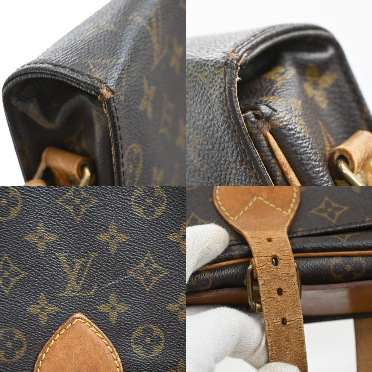 LOUIS VUITTON Cartouchiere GM Shoulder Bag Monogram Leather Brown M51252 65SA086