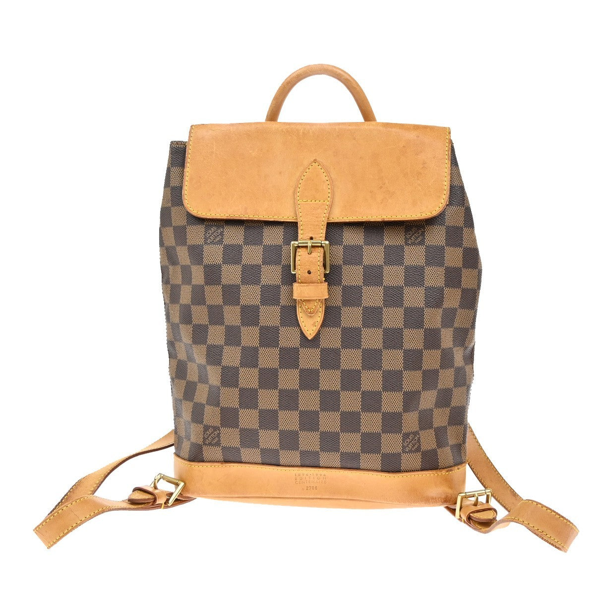 LOUIS VUITTON Logo Arlequin Backpack Bag Damier Ebene Brown N99038 16KP121