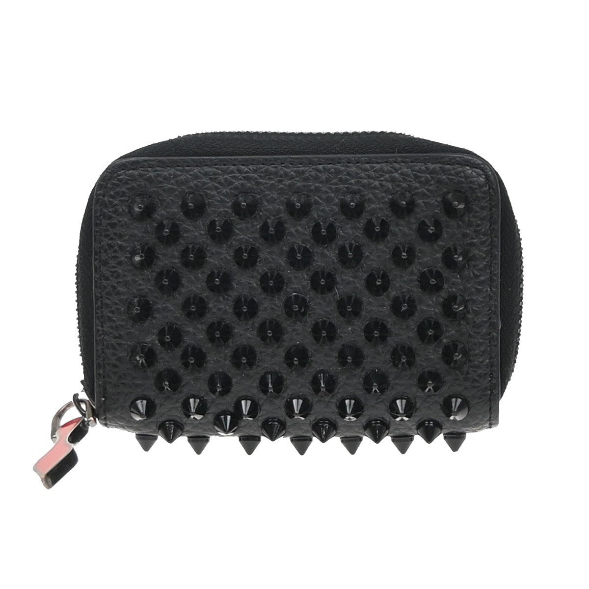 CHRISTIAN LOUBOUTIN Panettone Coin Case Compact Wallet Leather Black 69EG191