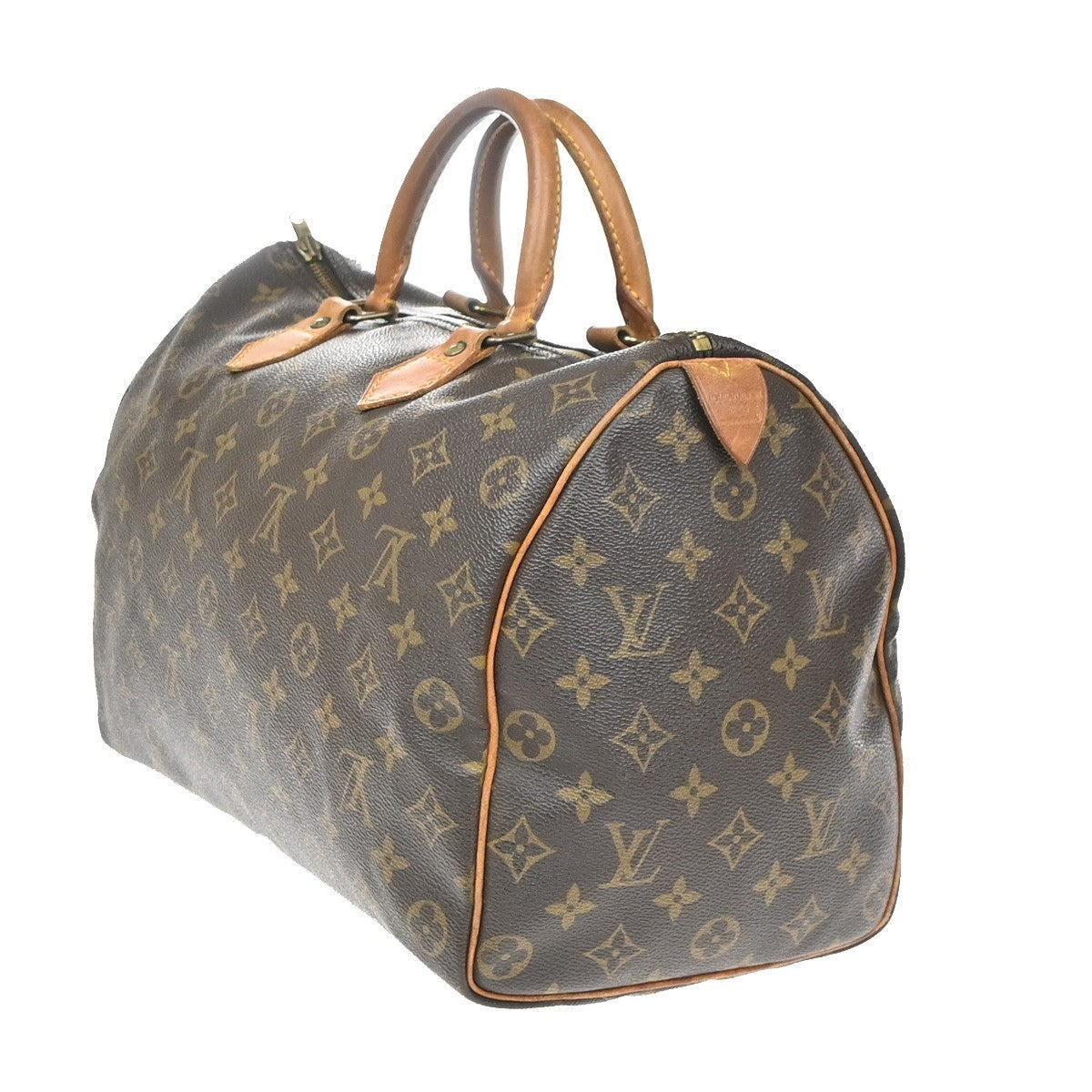 LOUIS VUITTON Speedy 35 Travel Hand Bag Monogram Leather Brown M41524 33YH966
