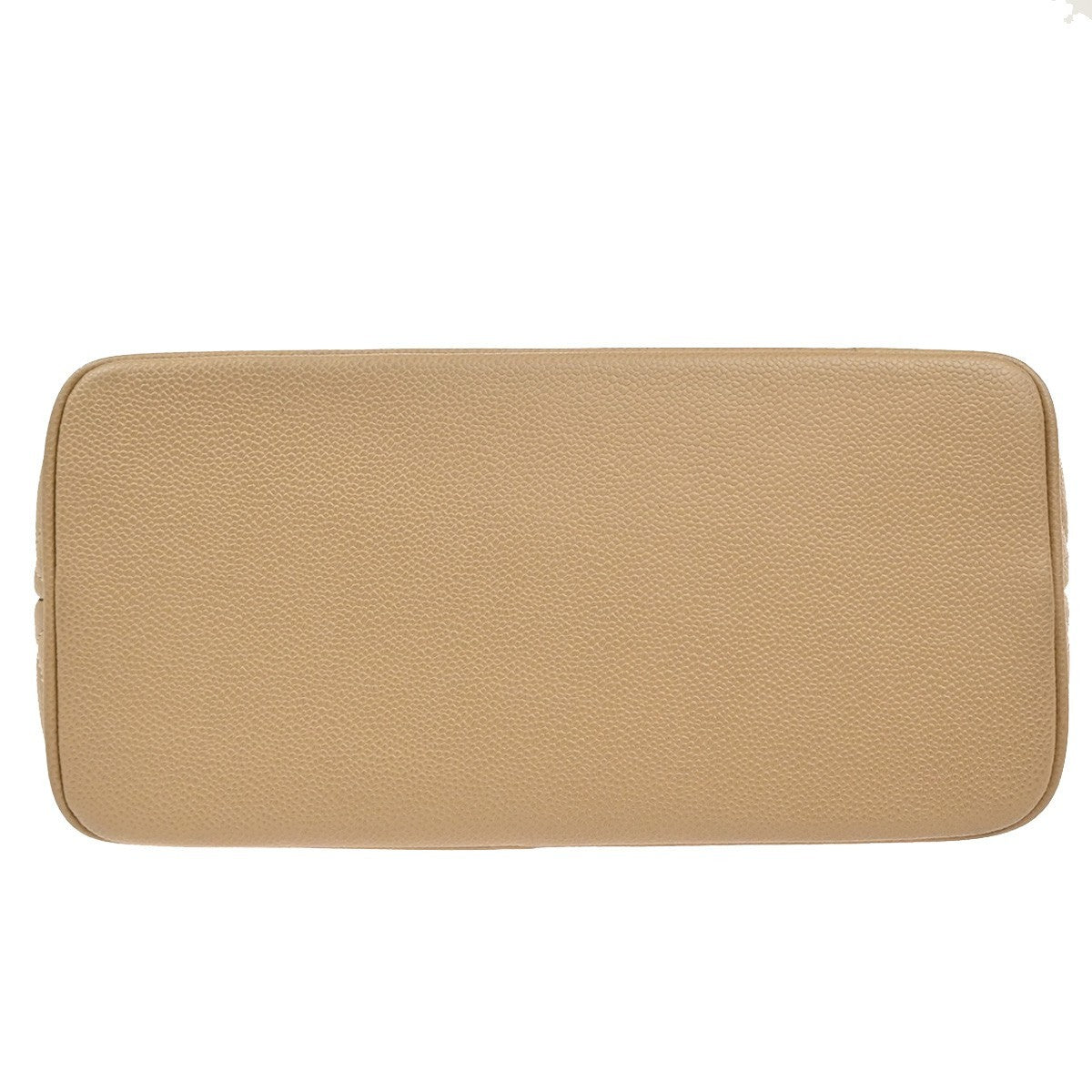 CHANEL Medallion Matelasse Shoulder Bag Grained Calfskin Leather Beige 307RP029