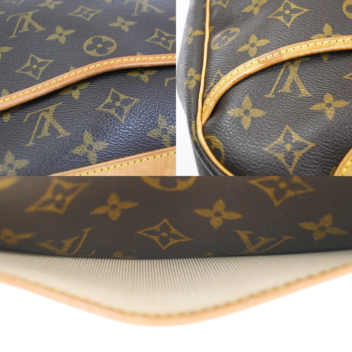 LOUIS VUITTON LV Logo Deauville Hand Bag Monogram Leather Brown M47270 75KC833